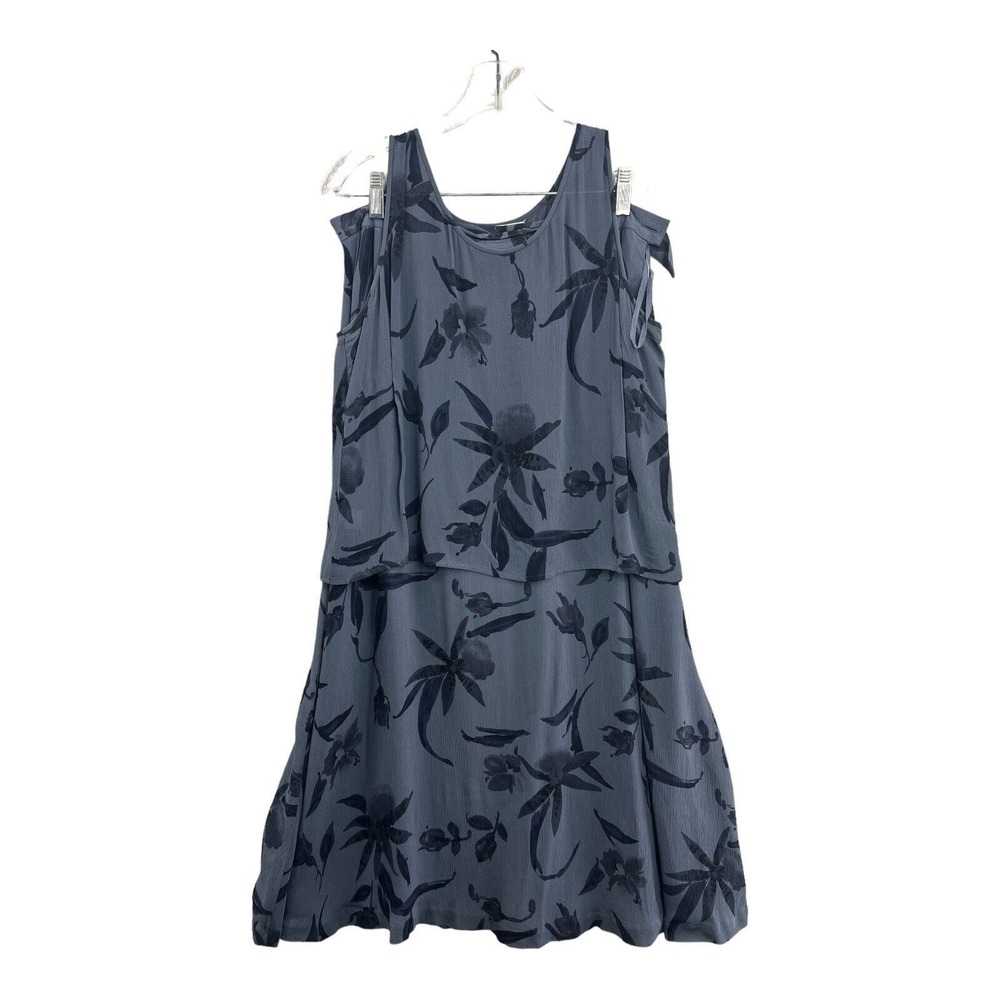 Jones New York Skirt Set Womens 14 Blue Excellent Floral Rayon 2-Piece Midi